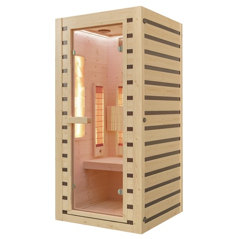 SAUNA DOMOWA SUCHA INFRARED NISKOTEMPERATUROWA TROMSO1 1 OSOBOWA 90x90 CM 230 V