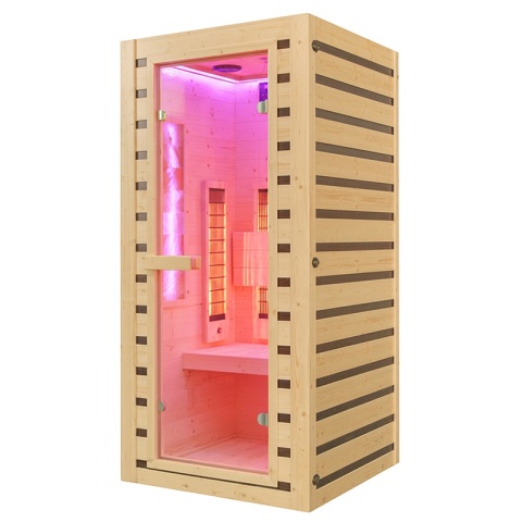 SAUNA DOMOWA SUCHA INFRARED NISKOTEMPERATUROWA TROMSO1 1 OSOBOWA 90x90 CM 230 V