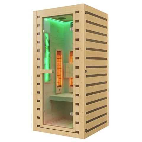 SAUNA DOMOWA SUCHA INFRARED NISKOTEMPERATUROWA TROMSO1 1 OSOBOWA 90x90 CM 230 V