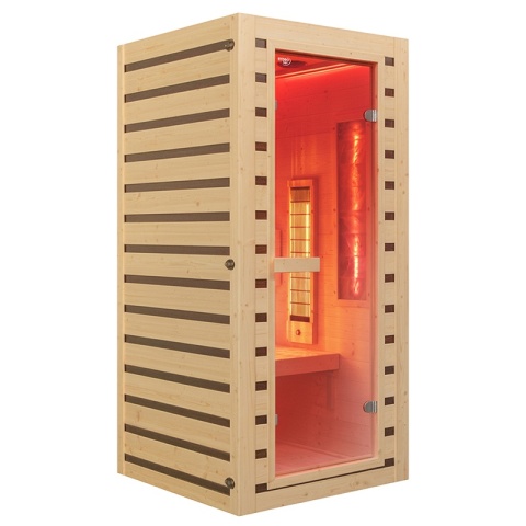 SAUNA DOMOWA SUCHA INFRARED NISKOTEMPERATUROWA TROMSO1 1 OSOBOWA 90x90 CM 230 V