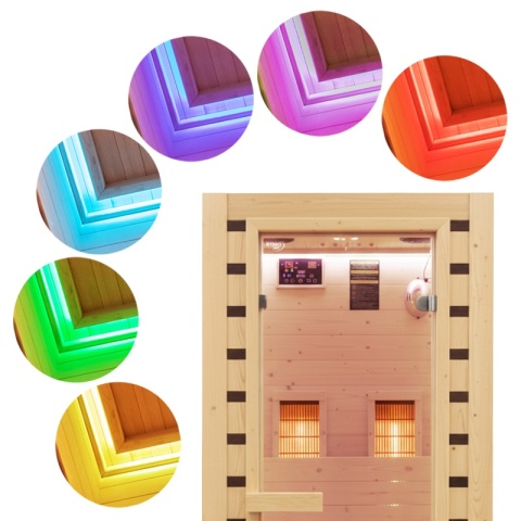 SAUNA DOMOWA SUCHA INFRARED NISKOTEMPERATUROWA TROMSO1 1 OSOBOWA 90x90 CM 230 V