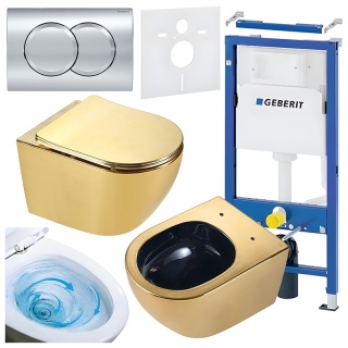 ZESTAW PODTYNKOWY WC STELAŻ GEBERIT DUOFIX MISKA MIZU-GL-BL-TR-03 PRZYCISK DELTA 01 CHROM