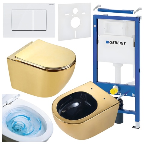 ZESTAW PODTYNKOWY WC STELAŻ GEBERIT DUOFIX MISKA MIZU-GL-BL-TR-03 PRZYCISK DELTA 30 BIAŁY