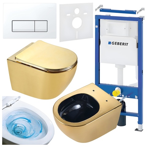 ZESTAW PODTYNKOWY WC STELAŻ GEBERIT DUOFIX MISKA MIZU-GL-BL-TR-03 PRZYCISK DELTA 50 BIAŁY