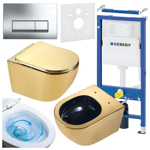 ZESTAW PODTYNKOWY WC STELAŻ GEBERIT DUOFIX MISKA MIZU-GL-BL-TR-03 PRZYCISK DELTA 50 CHROM