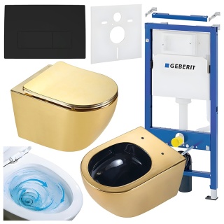 ZESTAW PODTYNKOWY WC STELAŻ GEBERIT DUOFIX MISKA MIZU-GL-BL-TR-03 PRZYCISK DELTA 50 CZARNY MAT