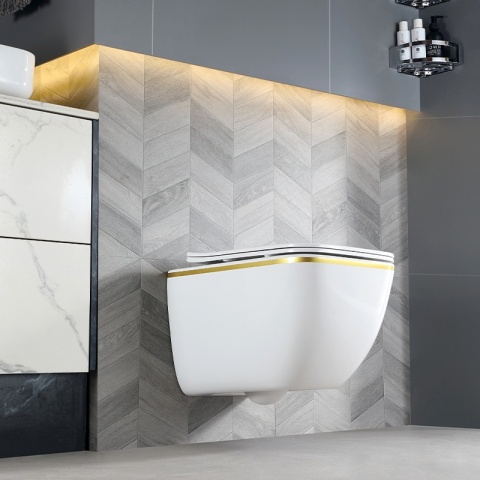 ZESTAW PODTYNKOWY WC STELAŻ GEBERIT DUOFIX MISKA YUZU-WH-GL-TR-03 PRZYCISK DELTA 50 CZARNY POŁYSK