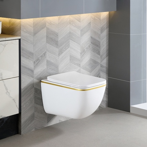 ZESTAW PODTYNKOWY WC STELAŻ GEBERIT DUOFIX MISKA YUZU-WH-GL-TR-03 PRZYCISK DELTA 50 CZARNY MAT