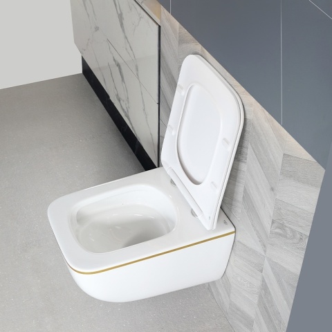 ZESTAW PODTYNKOWY WC STELAŻ GEBERIT DUOFIX MISKA YUZU-WH-GL-TR-03 PRZYCISK DELTA 50 CZARNY MAT