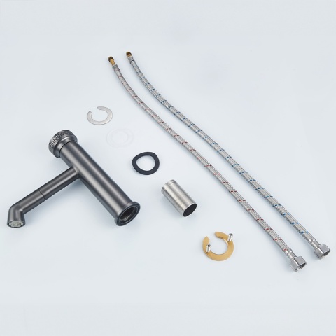 BATERIA UMYWALKOWA ŁAZIENKOWA STOJĄCA NABLATOWA CHLOE-GR-BR SZCZOTKOWANA STAL