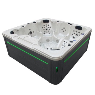 JACCUZI OGRODOWE WANNA SPA703A BIAŁA PERŁA OBUDOWA ANTRACYT 230x230 CM