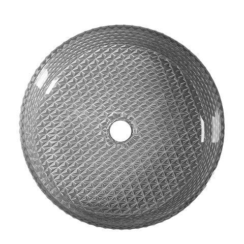 UMYWALKA NABLATOWA SZKLANA OKRĄGŁA FREZOWANA BRILLANT1-SV-400 SREBRNY MAT 40x12 CM