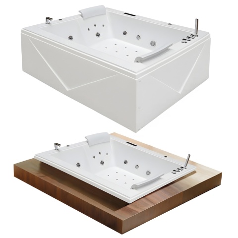 WANNA Z HYDROMASAŻEM DIABLO 666 DO ZABUDOWY BIAŁA 180x150 CM + OBUDOWA