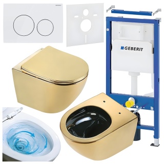 ZESTAW PODTYNKOWY WC STELAŻ GEBERIT DUOFIX MISKA FLOW-GL-BL-TR-03 PRZYCISK DELTA 20 BIAŁY