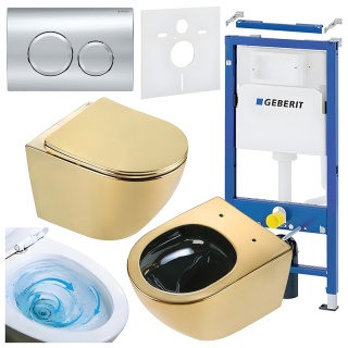 ZESTAW PODTYNKOWY WC STELAŻ GEBERIT DUOFIX MISKA FLOW-GL-BL-TR-03 PRZYCISK DELTA 20 CHROM