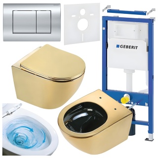 ZESTAW PODTYNKOWY WC STELAŻ GEBERIT DUOFIX MISKA FLOW-GL-BL-TR-03 PRZYCISK DELTA 30 CHROM