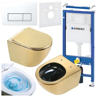 ZESTAW PODTYNKOWY WC STELAŻ GEBERIT DUOFIX MISKA FLOW-GL-BL-TR-03 PRZYCISK DELTA 50 BIAŁY