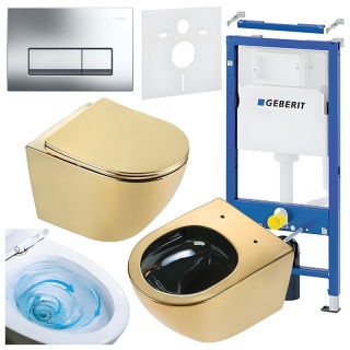 ZESTAW PODTYNKOWY WC STELAŻ GEBERIT DUOFIX MISKA FLOW-GL-BL-TR-03 PRZYCISK DELTA 50 CHROM