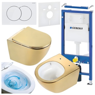 ZESTAW PODTYNKOWY WC STELAŻ GEBERIT DUOFIX MISKA FLOW-GL-WH-TR-03 PRZYCISK DELTA 01 BIAŁY