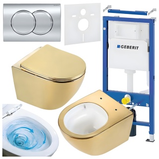 ZESTAW PODTYNKOWY WC STELAŻ GEBERIT DUOFIX MISKA FLOW-GL-WH-TR-03 PRZYCISK DELTA 01 CHROM