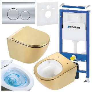 ZESTAW PODTYNKOWY WC STELAŻ GEBERIT DUOFIX MISKA FLOW-GL-WH-TR-03 PRZYCISK DELTA 20 CHROM