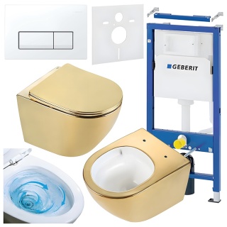 ZESTAW PODTYNKOWY WC STELAŻ GEBERIT DUOFIX MISKA FLOW-GL-WH-TR-03 PRZYCISK DELTA 50 BIAŁY