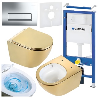 ZESTAW PODTYNKOWY WC STELAŻ GEBERIT DUOFIX MISKA FLOW-GL-WH-TR-03 PRZYCISK DELTA 50 CHROM