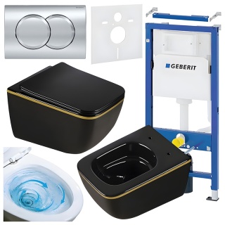 ZESTAW PODTYNKOWY WC STELAŻ GEBERIT DUOFIX MISKA YUZU-BL-GL-TR-03 PRZYCISK DELTA 01 CHROM