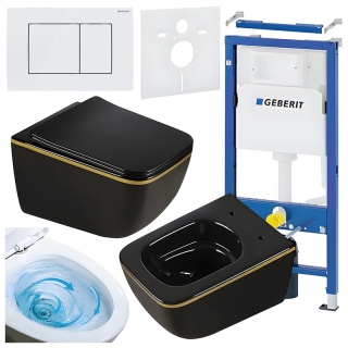 ZESTAW PODTYNKOWY WC STELAŻ GEBERIT DUOFIX MISKA YUZU-BL-GL-TR-03 PRZYCISK DELTA 30 BIAŁY