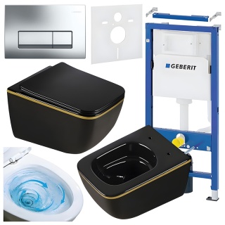 ZESTAW PODTYNKOWY WC STELAŻ GEBERIT DUOFIX MISKA YUZU-BL-GL-TR-03 PRZYCISK DELTA 50 CHROM