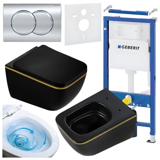 ZESTAW PODTYNKOWY WC STELAŻ GEBERIT DUOFIX MISKA YUZU-MTB-GL-TR-03 PRZYCISK DELTA 01 CHROM
