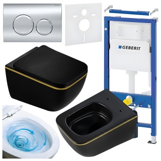 ZESTAW PODTYNKOWY WC STELAŻ GEBERIT DUOFIX MISKA YUZU-MTB-GL-TR-03 PRZYCISK DELTA 20 CHROM