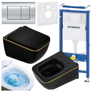 ZESTAW PODTYNKOWY WC STELAŻ GEBERIT DUOFIX MISKA YUZU-MTB-GL-TR-03 PRZYCISK DELTA 30 CHROM