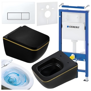 ZESTAW PODTYNKOWY WC STELAŻ GEBERIT DUOFIX MISKA YUZU-MTB-GL-TR-03 PRZYCISK DELTA 50 BIAŁY