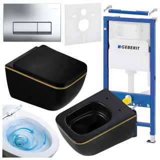 ZESTAW PODTYNKOWY WC STELAŻ GEBERIT DUOFIX MISKA YUZU-MTB-GL-TR-03 PRZYCISK DELTA 50 CHROM