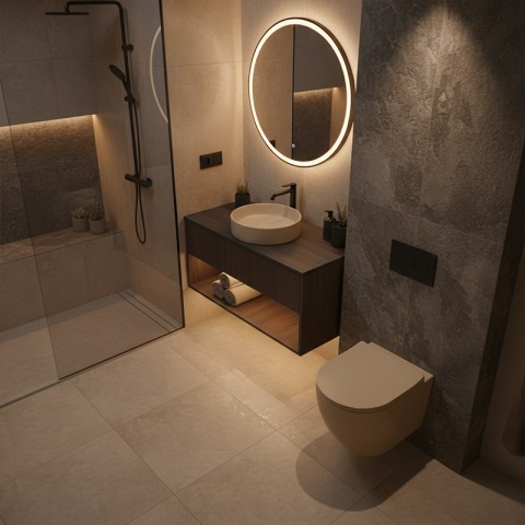 MISKA WC WISZĄCA RIMLESS PEAK-CAP-RIM-03 CAPPUCCINO DESKA WOLNOOPADAJĄCA DUROPLAST