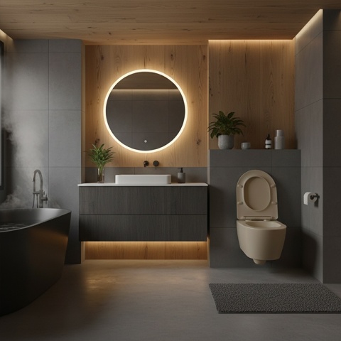 MISKA WC WISZĄCA RIMLESS PEAK-CAP-RIM-03 CAPPUCCINO DESKA WOLNOOPADAJĄCA DUROPLAST