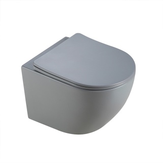 MISKA WC WISZĄCA RIMLESS PEAK-MTGR-RIM-03 SZARY MAT DESKA WOLNOOPADAJĄCA DUROPLAST