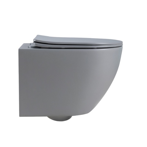 MISKA WC WISZĄCA RIMLESS PEAK-MTGR-RIM-03 SZARY MAT DESKA WOLNOOPADAJĄCA DUROPLAST