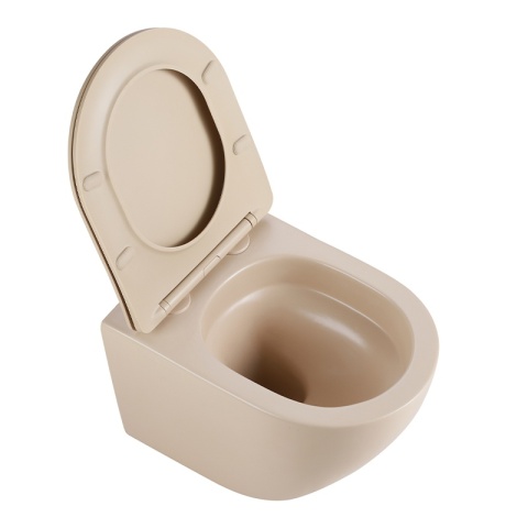 MISKA WC WISZĄCA TORNADO FLOW-CAP-TR-03 CAPPUCCINO DESKA WOLNOOPADAJĄCA DUROPLAST