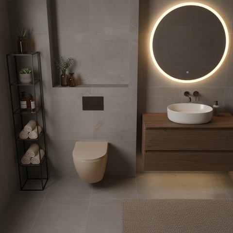 MISKA WC WISZĄCA TORNADO FLOW-CAP-TR-03 CAPPUCCINO DESKA WOLNOOPADAJĄCA DUROPLAST