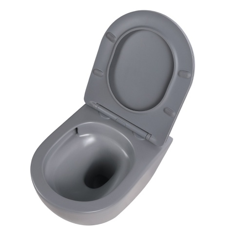 MISKA WC WISZĄCA TORNADO FLOW-MTGR-TR-03 SZARY MAT DESKA WOLNOOPADAJĄCA DUROPLAST