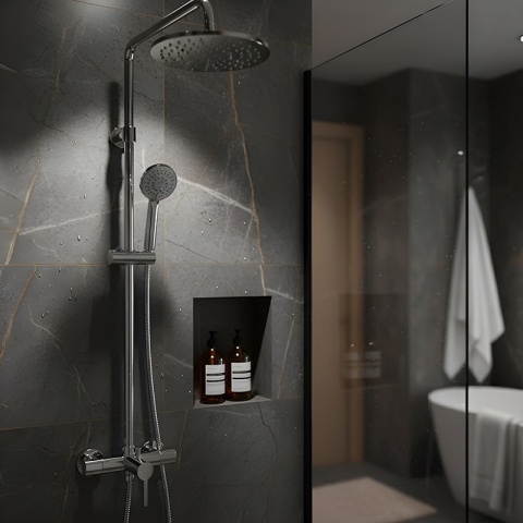 UCHWYT NA SŁUCHAWKĘ DO DRĄŻKA PRYSZNICOWEGO PRZESUWNY UD-1-CH-M22 CHROM 22 MM