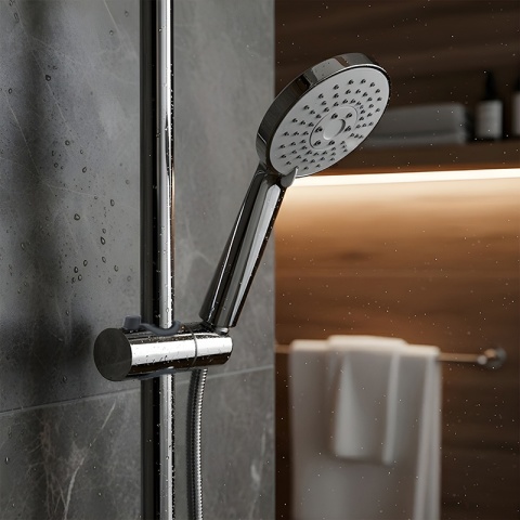 UCHWYT NA SŁUCHAWKĘ DO DRĄŻKA PRYSZNICOWEGO PRZESUWNY UD-1-CH-M22 CHROM 22 MM