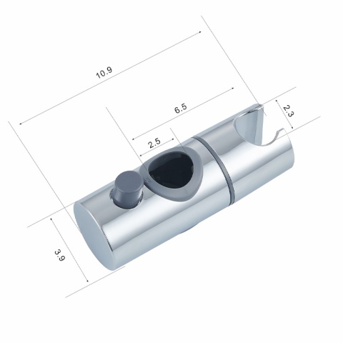 UCHWYT NA SŁUCHAWKĘ DO DRĄŻKA PRYSZNICOWEGO PRZESUWNY UD-2-CH-M25 CHROM 25 MM