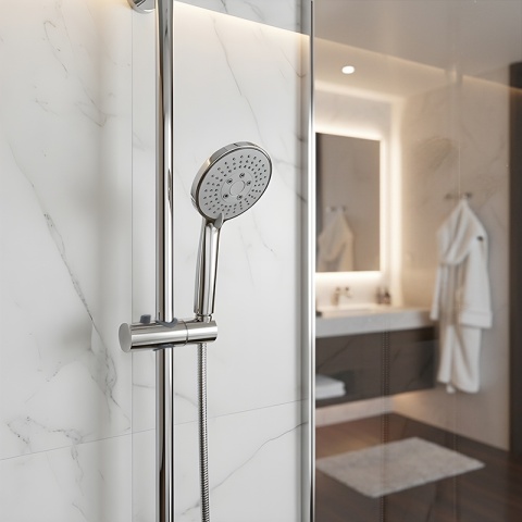 UCHWYT NA SŁUCHAWKĘ DO DRĄŻKA PRYSZNICOWEGO PRZESUWNY UD-2-CH-M25 CHROM 25 MM