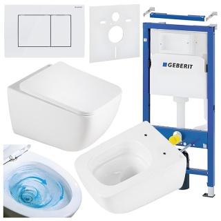 ZESTAW PODTYNKOWY WC STELAŻ GEBERIT DUOFIX MISKA YUZU-WH-TR-03 PRZYCISK DELTA 30 BIAŁY