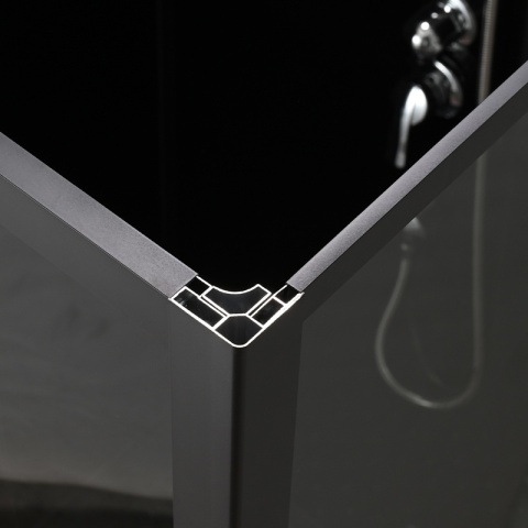 KABINA PRYSZNICOWA KWADRATOWA Z BRODZIKIEM WSH306 CZARNA 90x90 CM