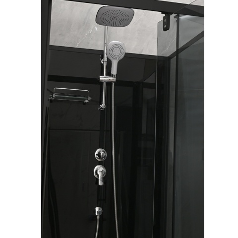 KABINA PRYSZNICOWA KWADRATOWA Z BRODZIKIEM WSH306 CZARNA 90x90 CM