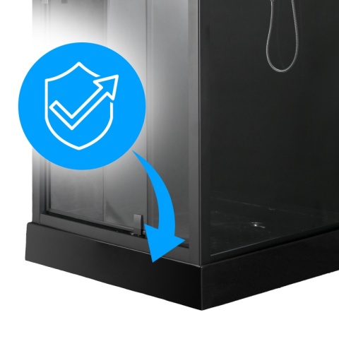 KABINA PRYSZNICOWA KWADRATOWA Z BRODZIKIEM WSH306 CZARNA 90x90 CM